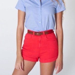 NWOT American Apparel Red Denim Shorts